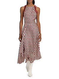 Sunita Printed Silk Midi-Dress