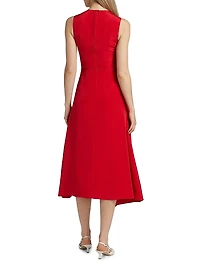 Lynn Draped Silk Midi-Dress