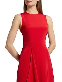 Lynn Draped Silk Midi-Dress