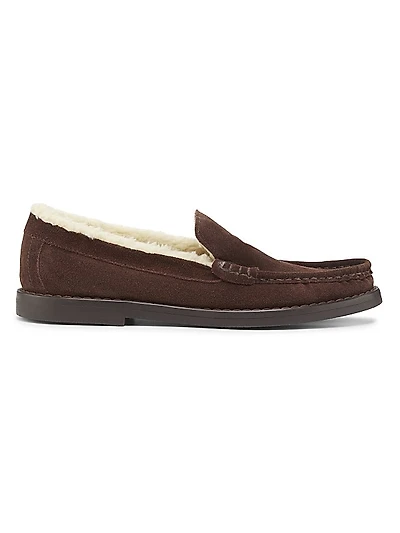 Jane Faux Shearling-Lined Suede Loafers