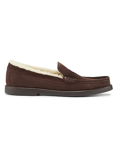 Jane Faux Shearling-Lined Suede Loafers