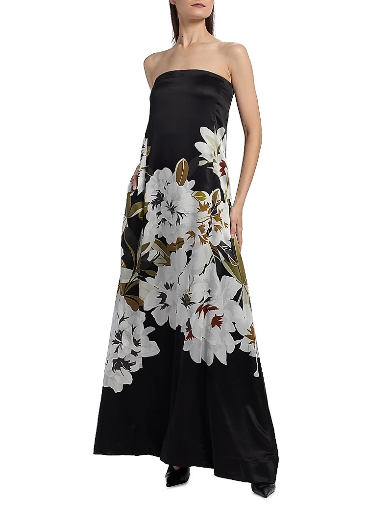 Marais Floral Silk Charmeuse Dress