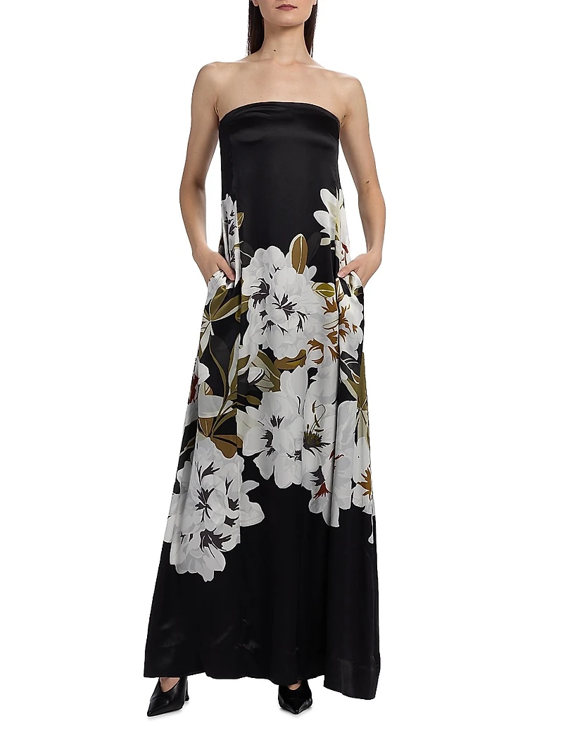 Marais Floral Silk Charmeuse Dress