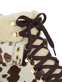 Heidi Printed Calf Hair-Faux Fur Ankle Boots
