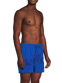 Stretch-Nylon Swim Trunks