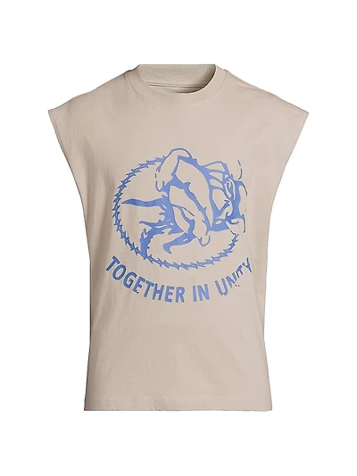 Printed Cotton Muscle Tank