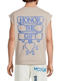 Printed Cotton Muscle Tank