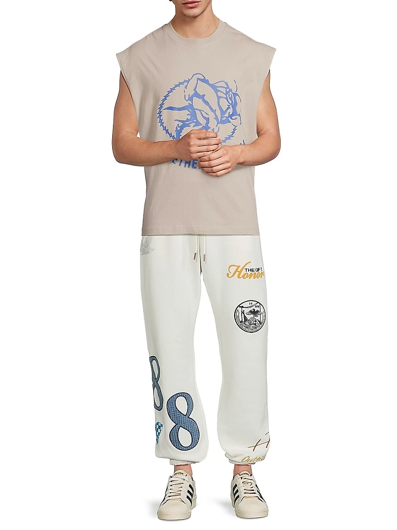 Printed Cotton Muscle Tank