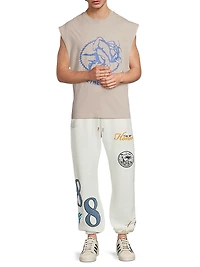 Printed Cotton Muscle Tank