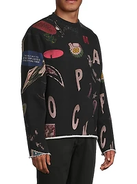 Collage Cotton Crewneck Sweatshirt