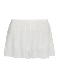 Pointelle-Knit Lace Shorts