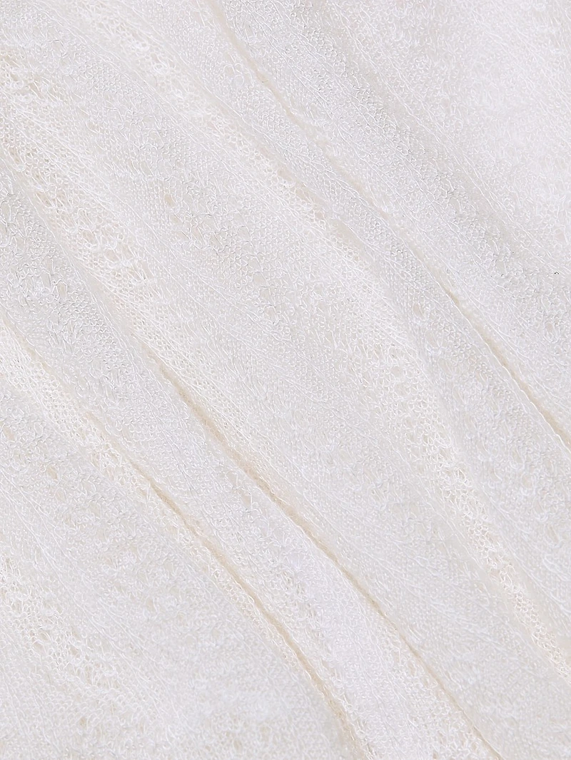 Pointelle-Knit Lace Shorts