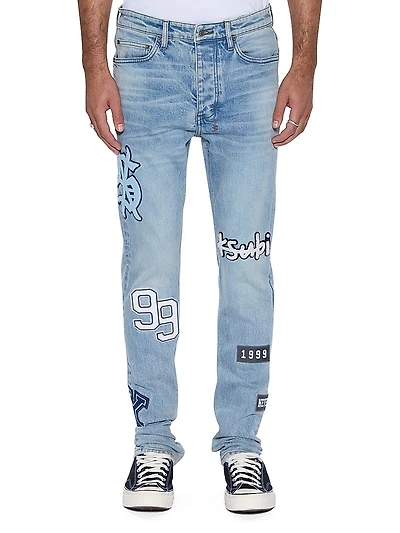 Chitch Striker Patched Slim Jeans