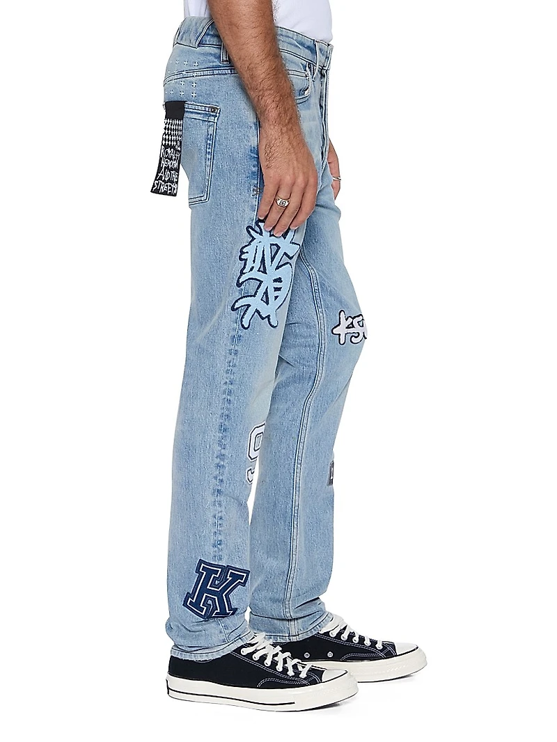 Chitch Striker Patched Slim Jeans