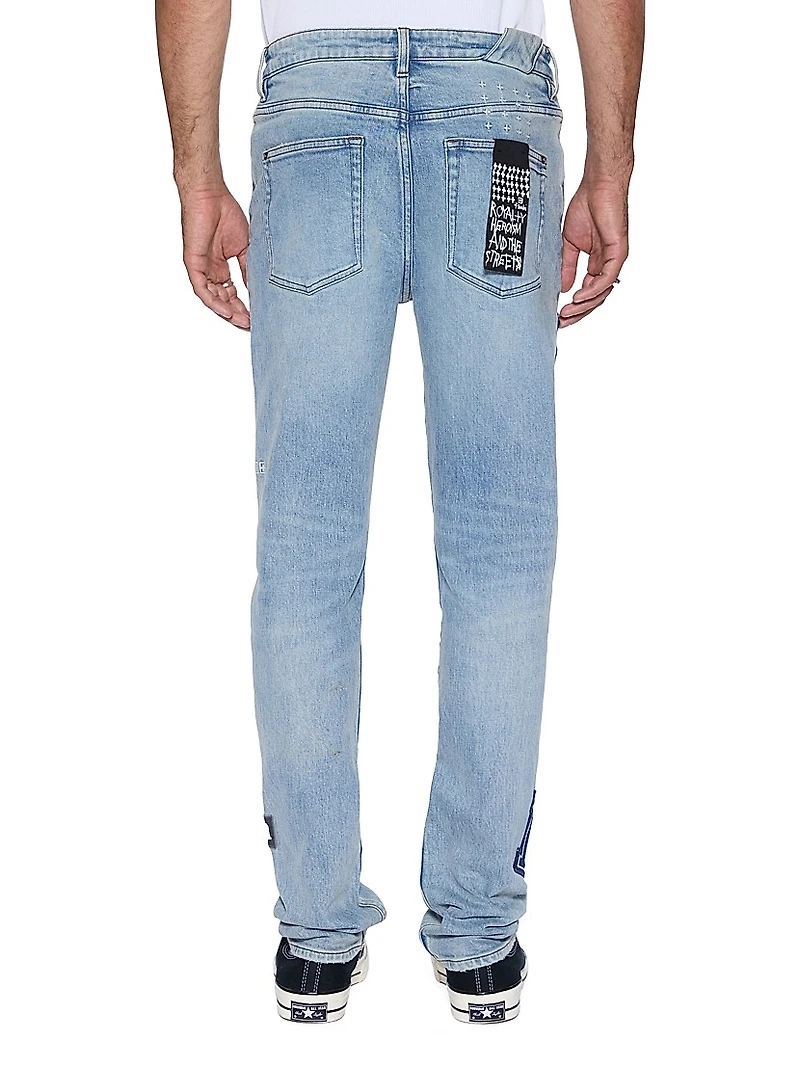 Chitch Striker Patched Slim Jeans