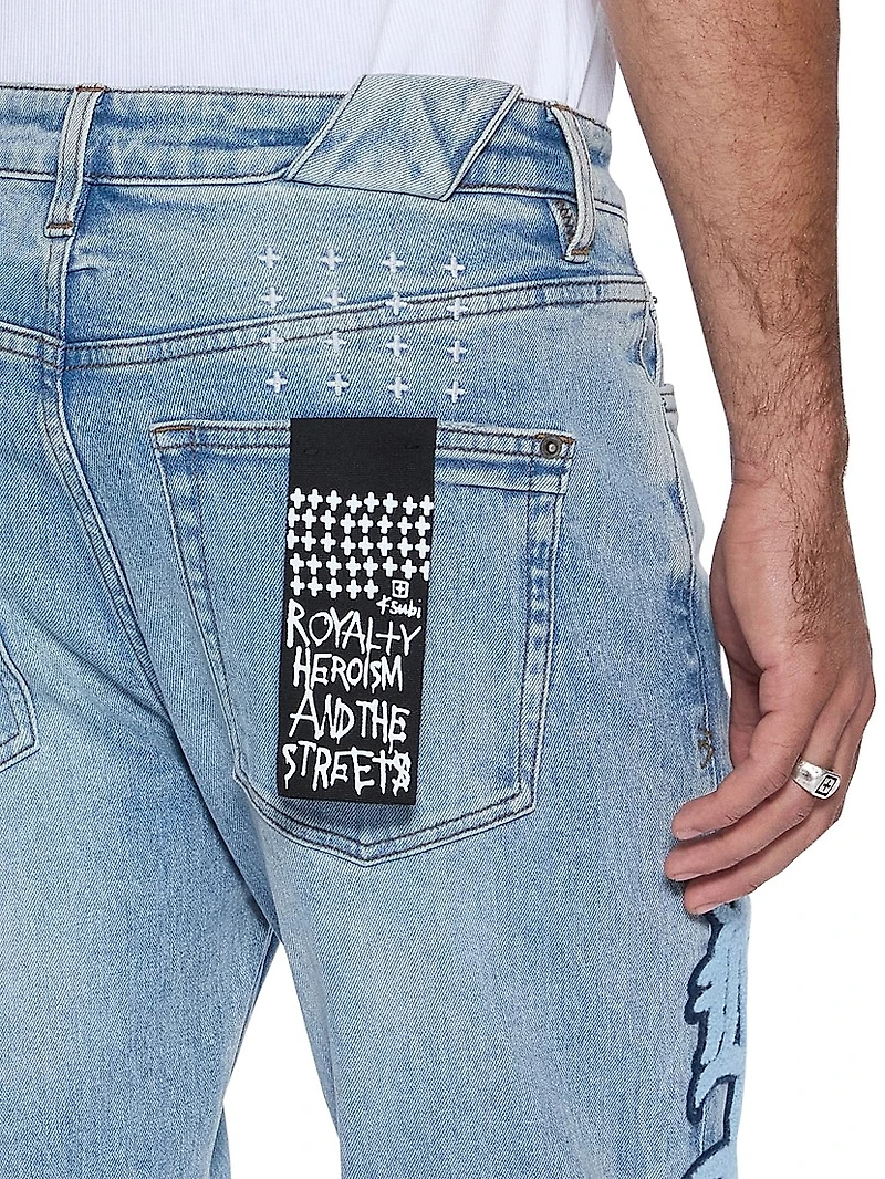 Chitch Striker Patched Slim Jeans