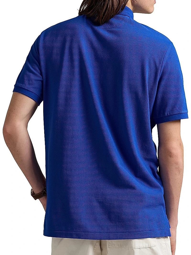Classic-Fit Mesh Graphic Polo Shirt