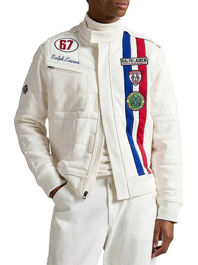 Stretch Double-Knit Track Jacket