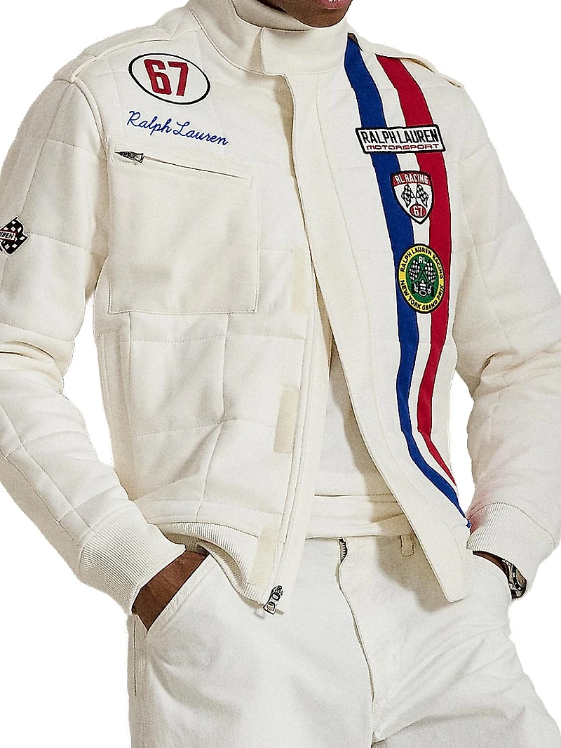 Stretch Double-Knit Track Jacket