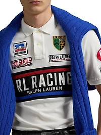 Classic-Fit Mesh Graphic Polo Shirt