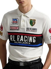 Classic-Fit Mesh Graphic Polo Shirt