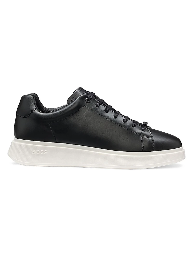 Leather Trainer Sneakers with Rubber Outsole