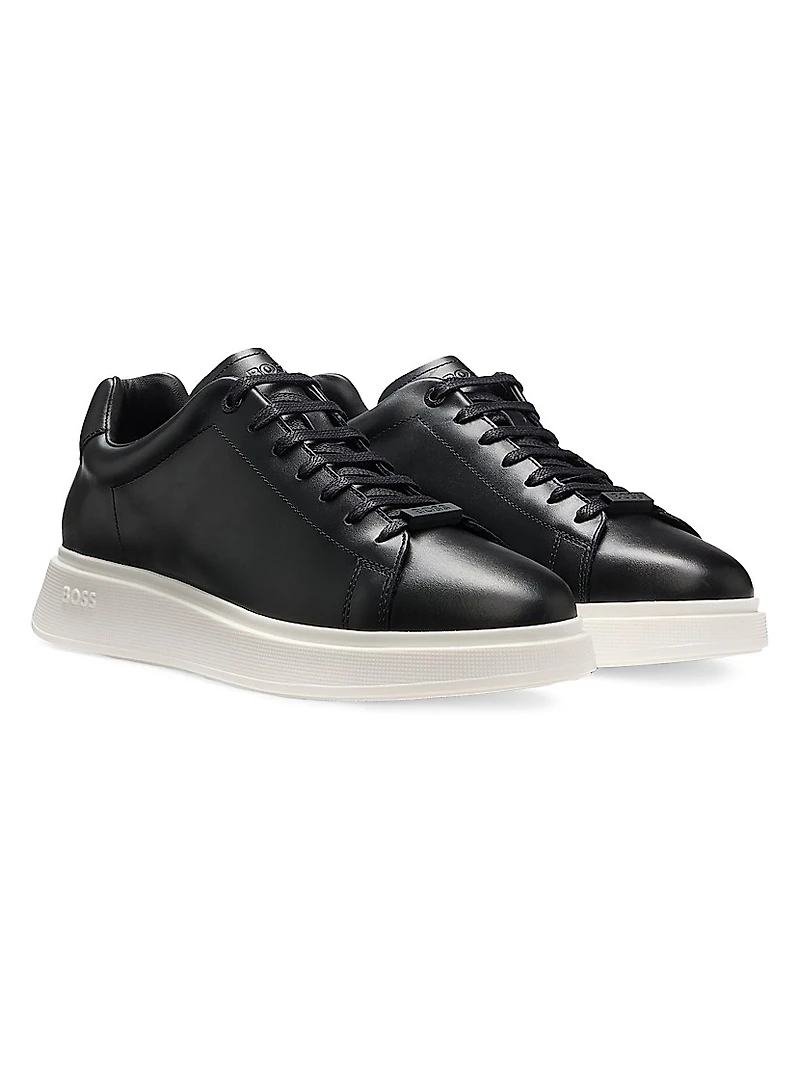 Leather Trainer Sneakers with Rubber Outsole