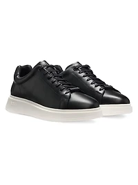 Leather Trainer Sneakers with Rubber Outsole