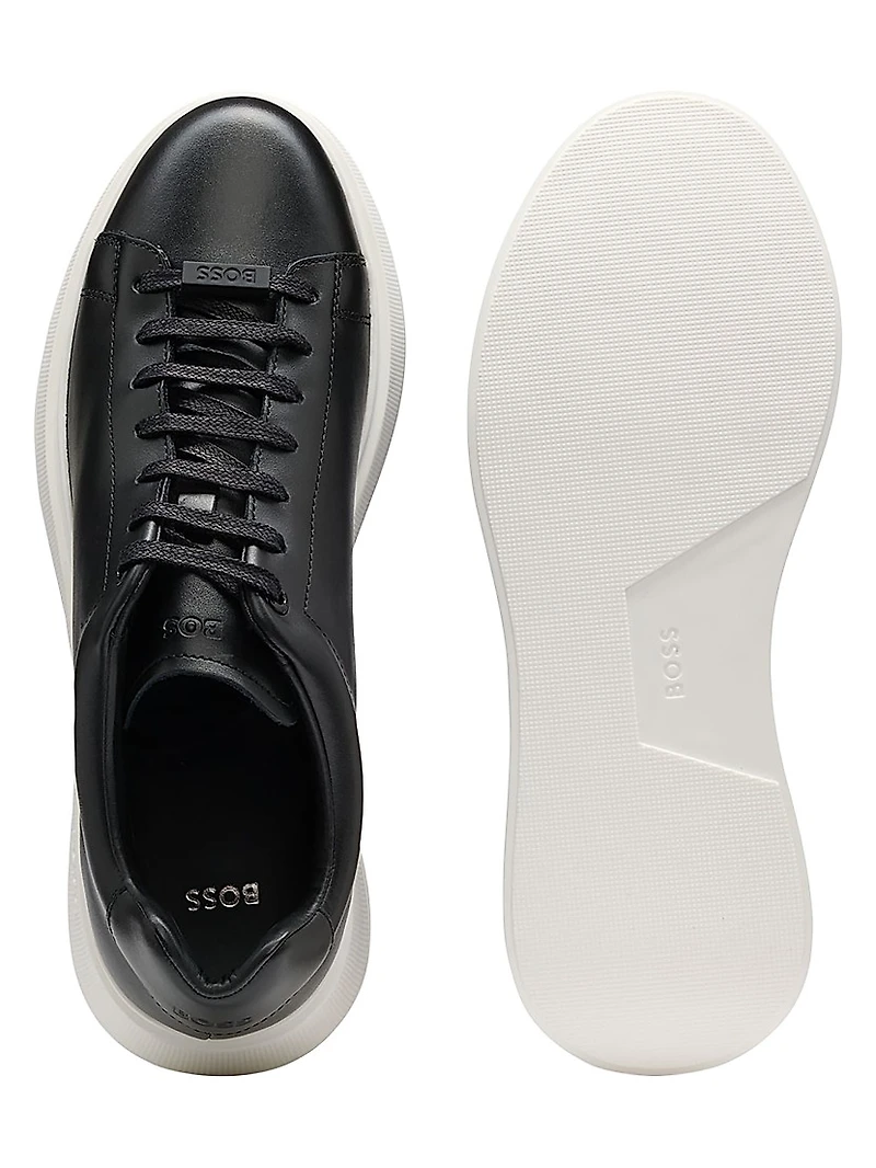 Leather Trainer Sneakers with Rubber Outsole