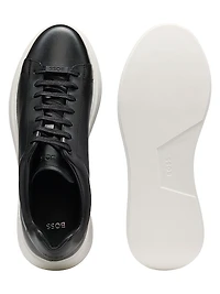 Leather Trainer Sneakers with Rubber Outsole