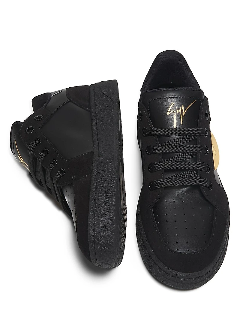 Leather & Suede Low-Top Sneakers