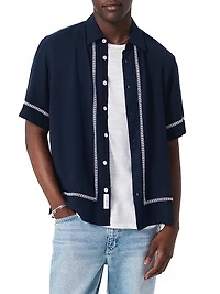 Dalton Embroidered Short-Sleeve Shirt