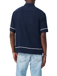 Dalton Embroidered Short-Sleeve Shirt