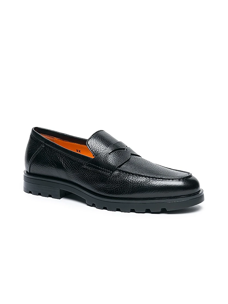 Rock Lug Sole Leather Penny Loafers