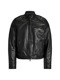 Café Racer Leather Biker Jacket