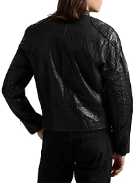 Café Racer Leather Biker Jacket