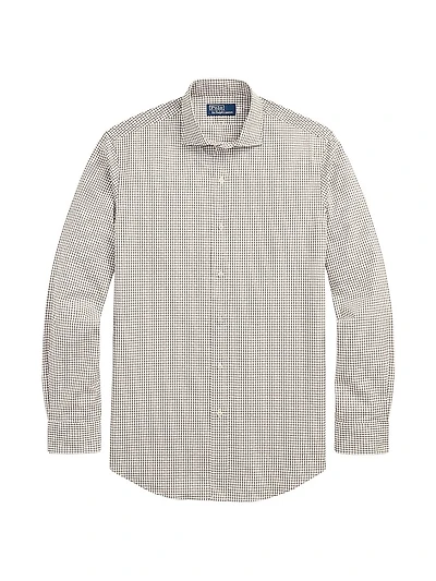 Glen Plaid Cotton Poplin Button-Front Shirt