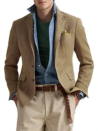 Italian Herringbone Tweed Polo Sport Coat