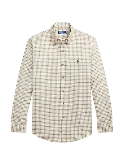 Plaid Cotton Twill Sport Shirt