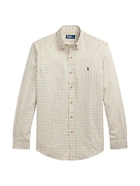 Plaid Cotton Twill Sport Shirt