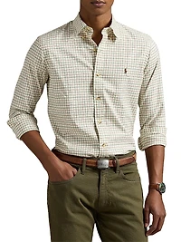 Plaid Cotton Twill Sport Shirt