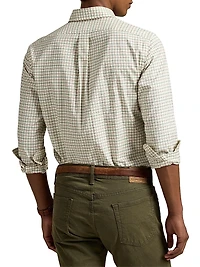 Plaid Cotton Twill Sport Shirt