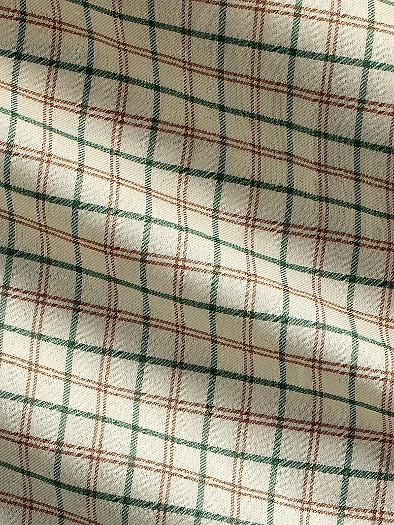 Plaid Cotton Twill Sport Shirt