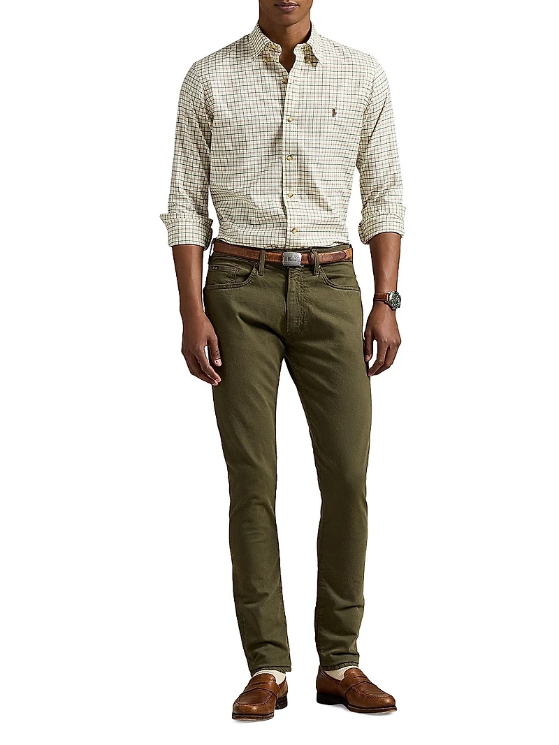 Plaid Cotton Twill Sport Shirt