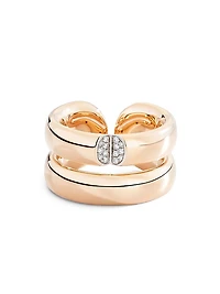 Mon Jeu 18K Rose Gold & 0.09 TCW Diamond Double Band Ring