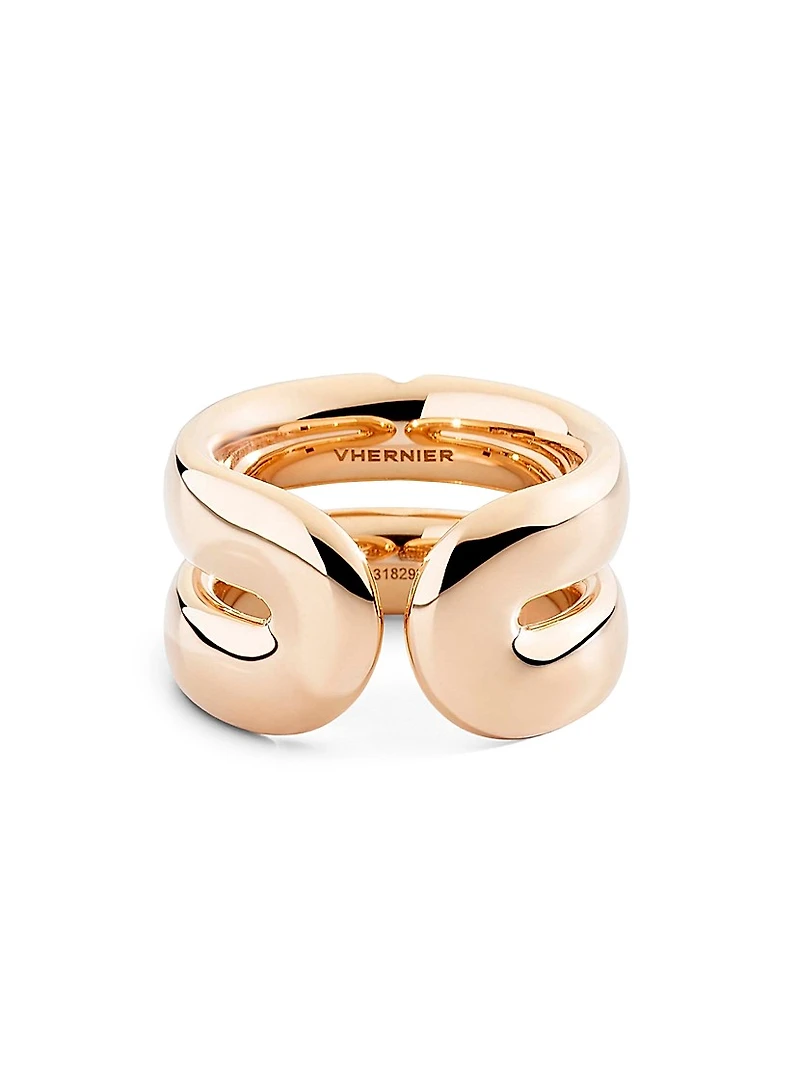 Mon Jeu 18K Rose Gold & 0.09 TCW Diamond Double Band Ring