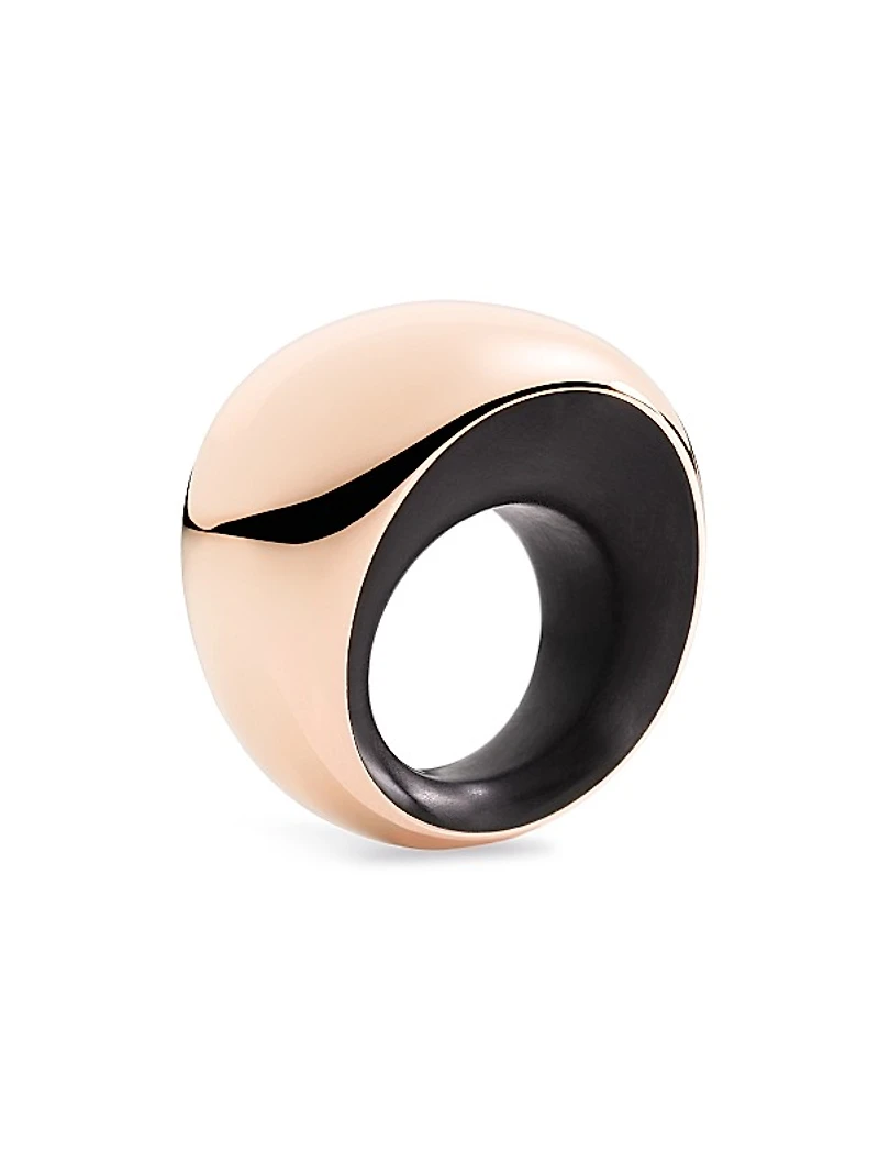 Pirouette 18K Rose Gold, Jet & 0.01 TCW Diamond Ring