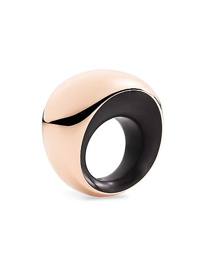 Pirouette 18K Rose Gold, Jet & 0.01 TCW Diamond Ring