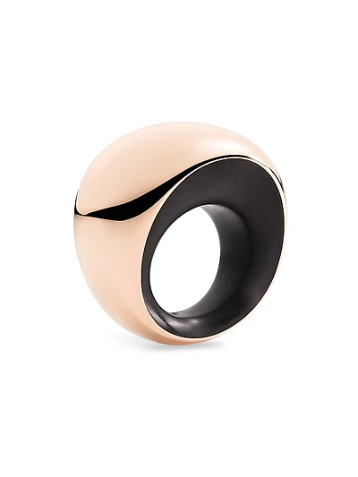 Pirouette 18K Rose Gold, Jet & 0.01 TCW Diamond Ring