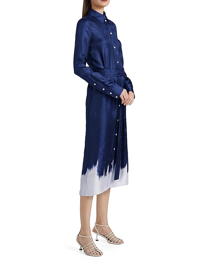 Amaya Silk Twill Midi-Shirtdress